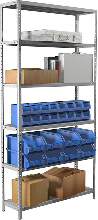 Стеллаж складской Промет 100x30x220 см, полок 6 шт купить,NaN