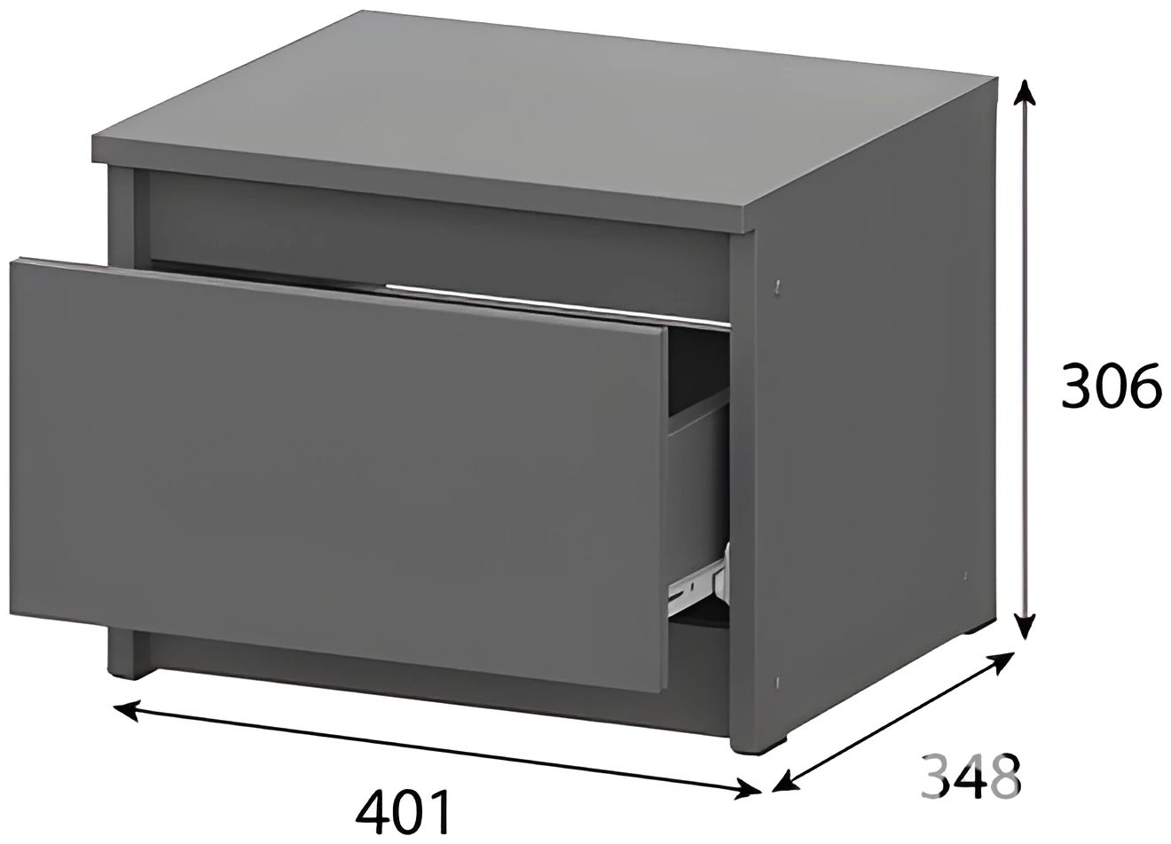 Тумба SV Денвер, 40.1x30.6x34.8 см, графит купить,NaN