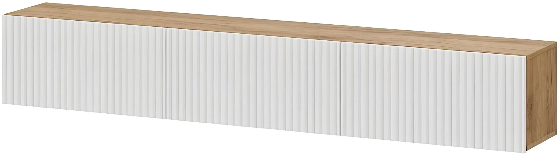 ТВ-тумба навесная ZETA Байкал, 200x33x34.6 см, белый, коричневый купить,NaN