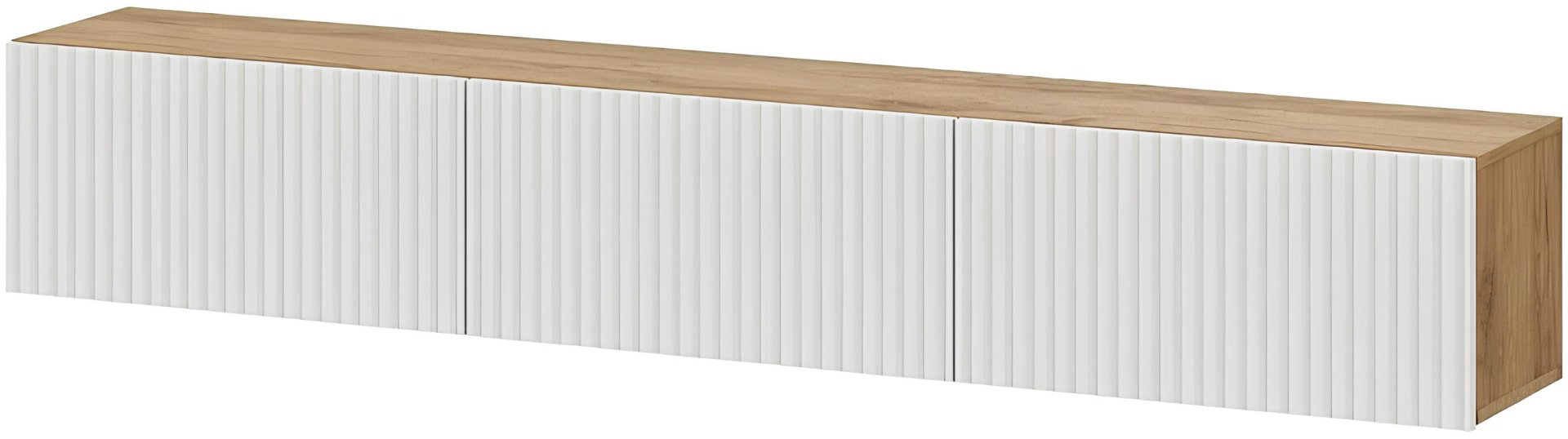 ТВ-тумба навесная ZETA Байкал, 200x33x34.6 см, белый, коричневый купить,NaN