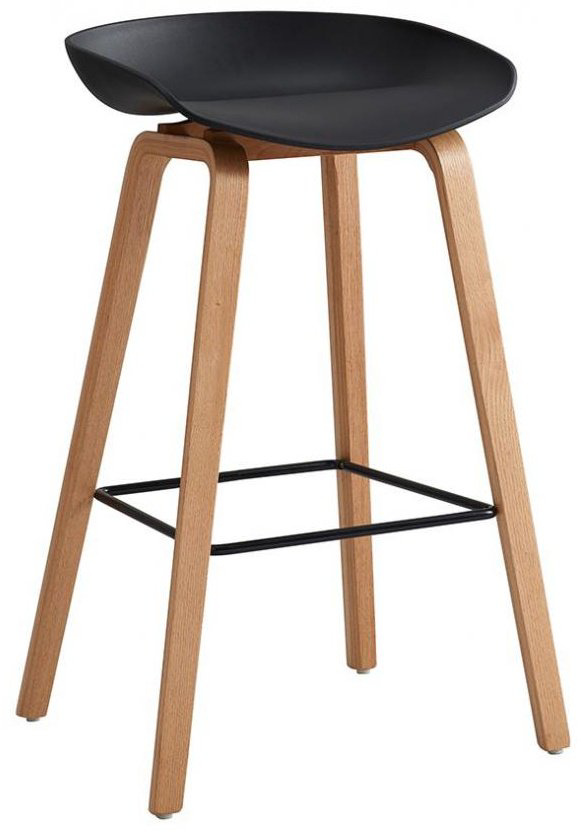 Барный стул С48, 80x43x48 см, черный, коричневый 1 шт. купить,NaN