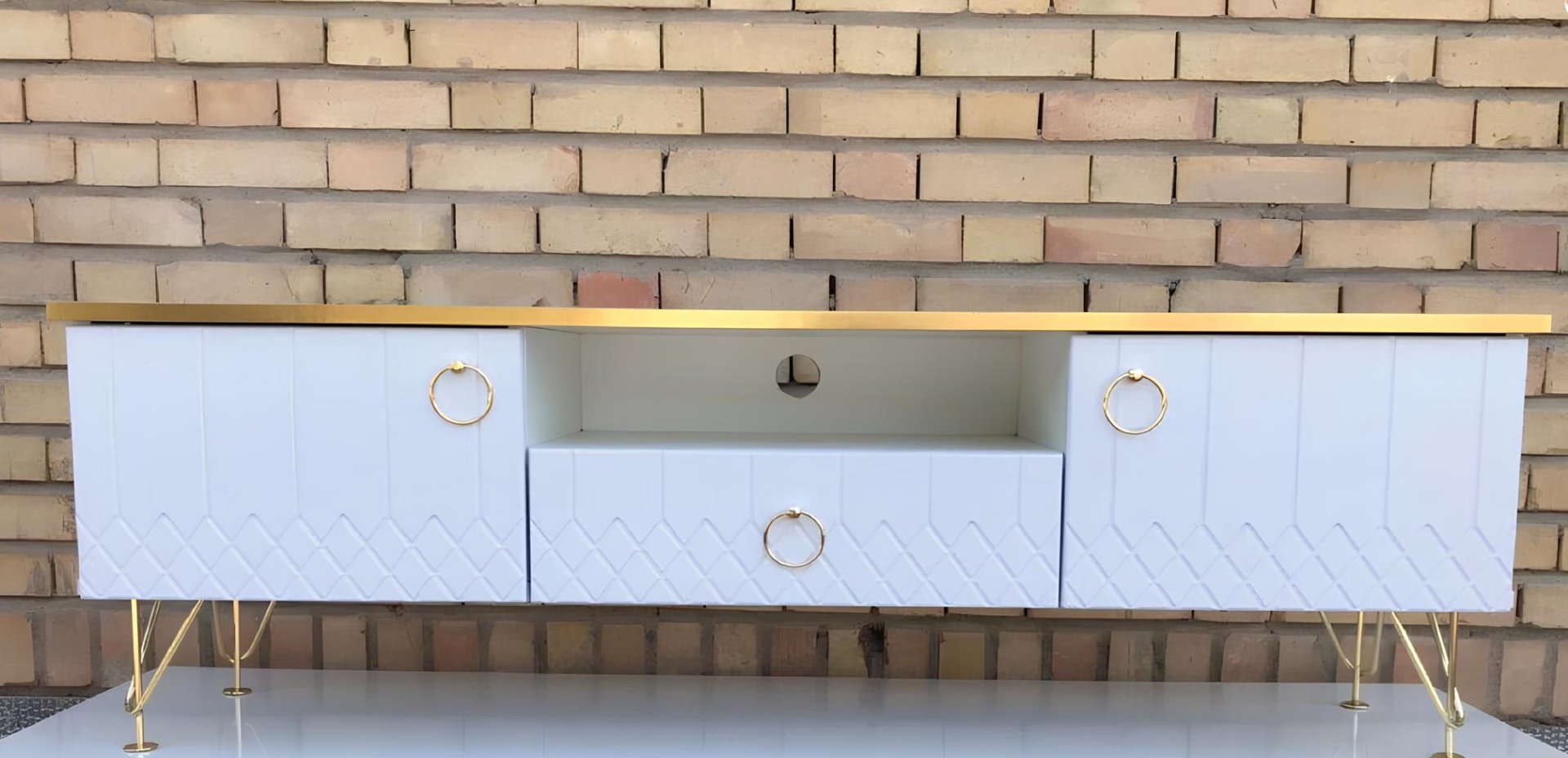 ТВ-тумба напольная TV-B13, 130x42x33 см, белый купить,NaN