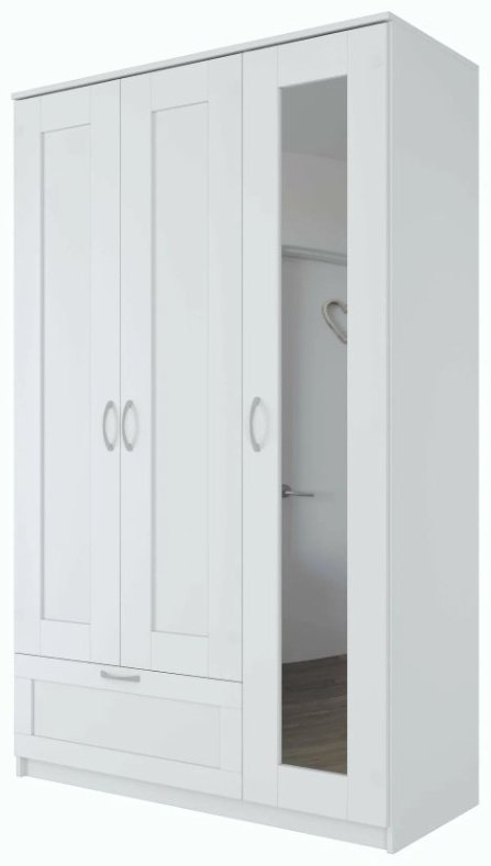 Распашной шкаф ZETA СИРИУС, 117.1x190х50.2 см, белый купить,NaN