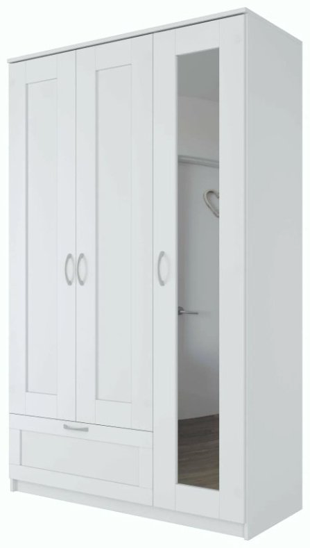 Распашной шкаф ZETA СИРИУС, 117.1x190х50.2 см, белый купить,NaN