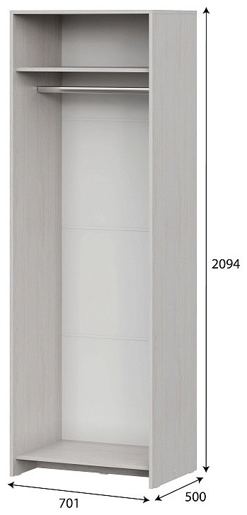 Распашной шкаф SV МСП 1, 70.1x209.4х50 см, бежевый купить,NaN