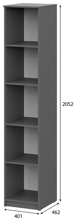 Распашной шкаф SV Денвер, 40.1x205.2х46.2 см, графит купить,NaN