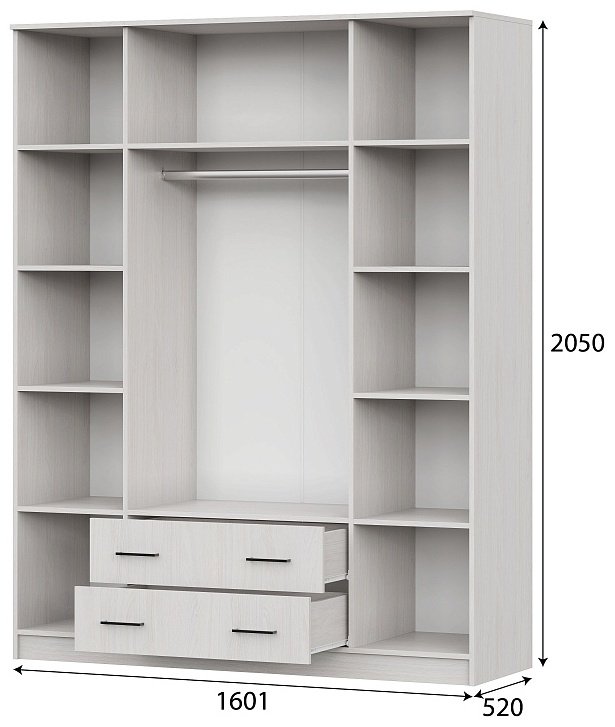 Распашной шкаф ШК 1, 160.1x205х52 см, бежевый купить,NaN