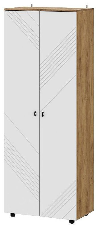 Распашной шкаф ZETA Байкал, 80x210.6х46.4 см, белый, коричневый купить,NaN