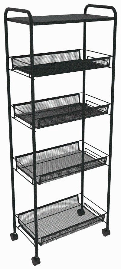Этажерка универсальная ЗМИ Ладья Э 410 Ч 35КС 45x30x119 см, металл купить,NaN