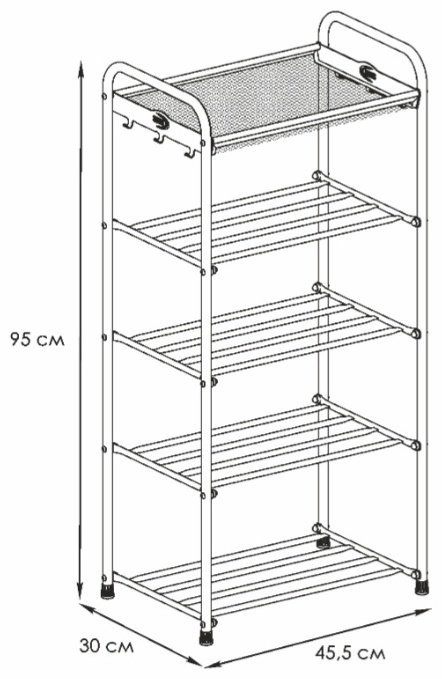 Обувница ЗМИ 45x30x95 см, металл купить,NaN