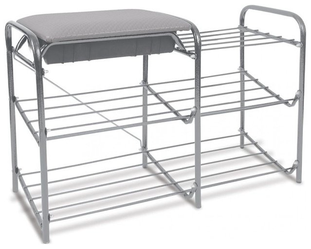 Обувница Nika 79x33x51см серый купить,NaN