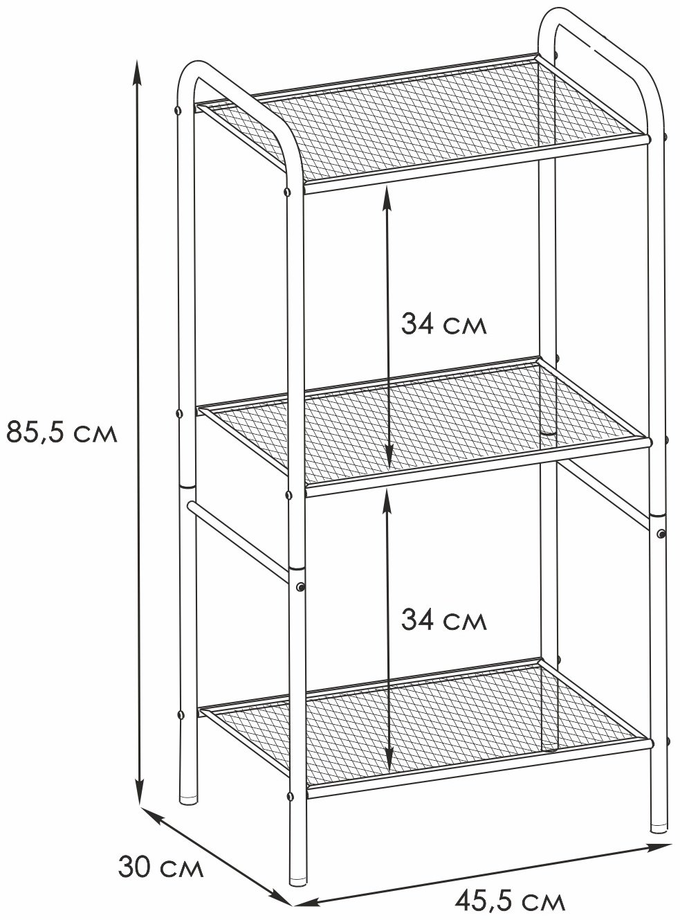 Этажерка универсальная ЗМИ ВАЛЕНСИЯ 13 45.5x30x85.5 см, металл купить,NaN