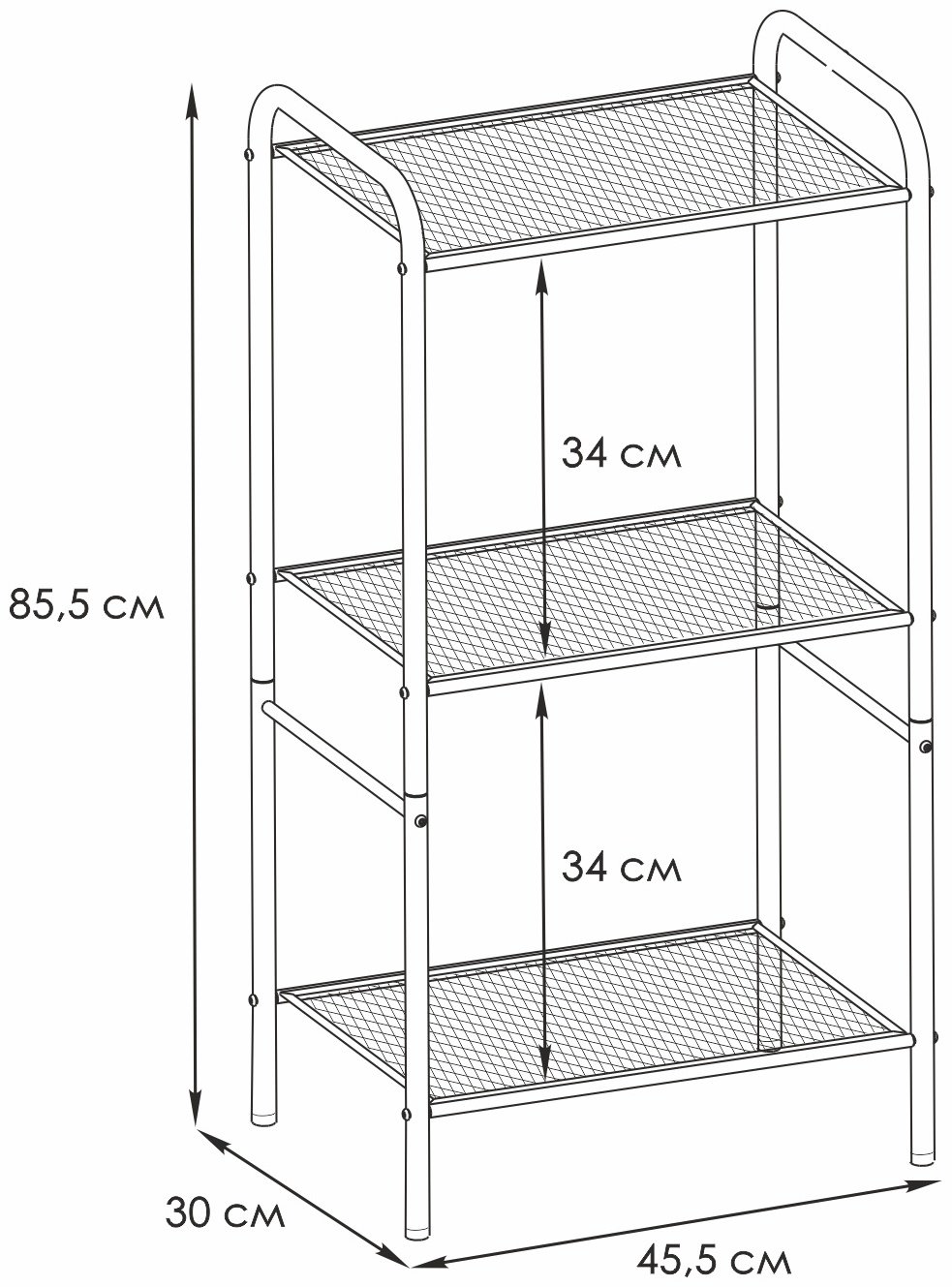 Этажерка универсальная ЗМИ ВАЛЕНСИЯ 13 45.5x30x85.5 см, металл купить,NaN