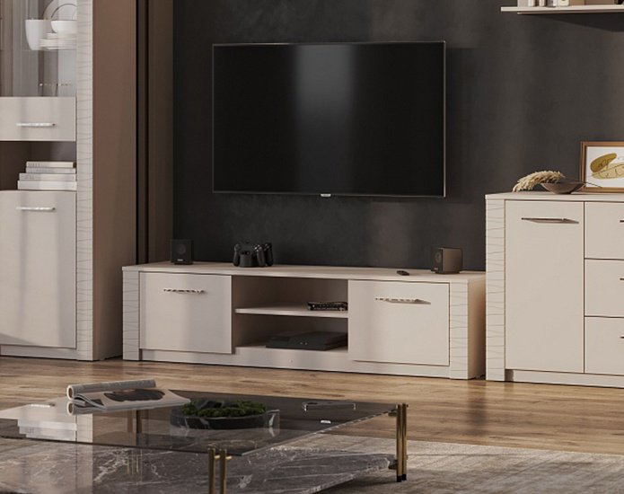 ТВ-тумба напольная СВ Мебель Калипсо, 160.1x39.6x40 см, бежевый купить,NaN