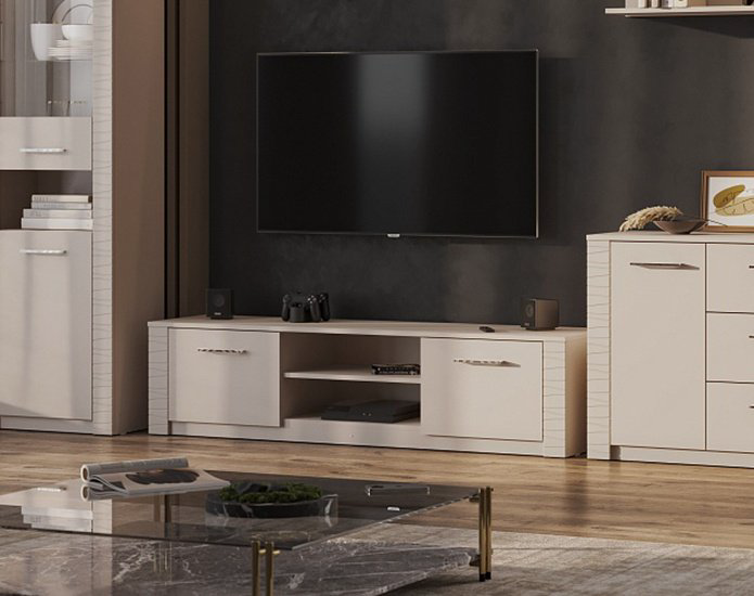 ТВ-тумба напольная СВ Мебель Калипсо, 160.1x39.6x40 см, бежевый купить,NaN