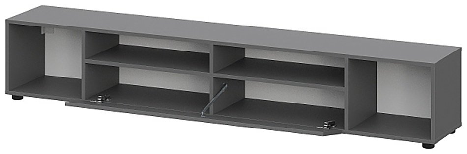 ТВ-тумба напольная и навесная SV Денвер, 200.1x35.5x34.6 см, графит купить,NaN