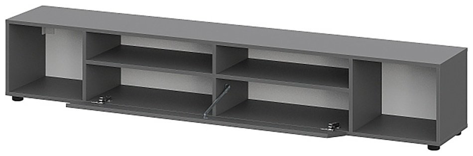 ТВ-тумба напольная и навесная SV Денвер, 200.1x35.5x34.6 см, графит купить,NaN