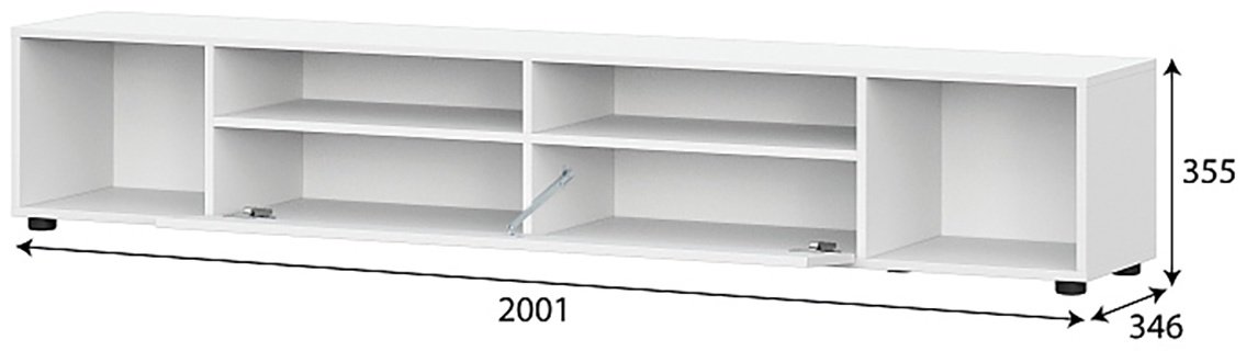 ТВ-тумба напольная SV Токио, 200.1x35.5x34.6 см, белый купить,NaN
