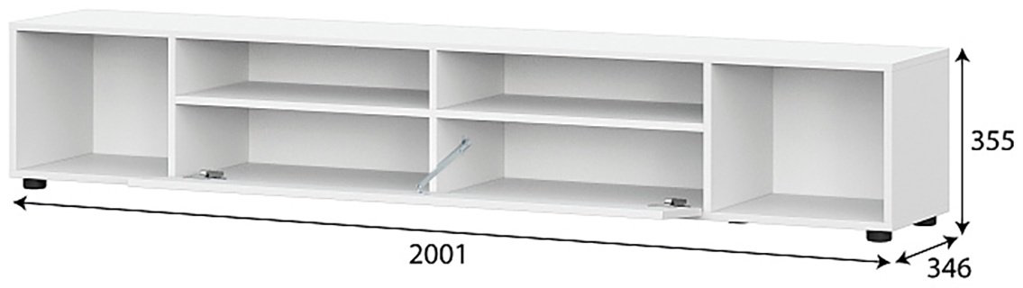 ТВ-тумба напольная SV Токио, 200.1x35.5x34.6 см, белый купить,NaN