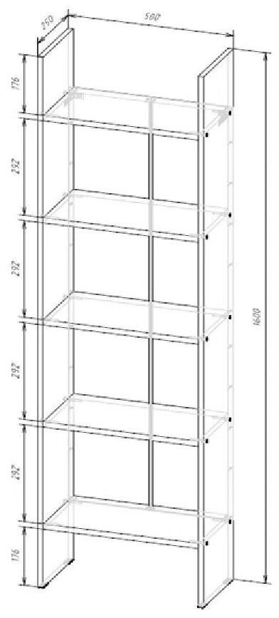 Стеллаж напольный SV, 50x25x160 см, белый купить,NaN