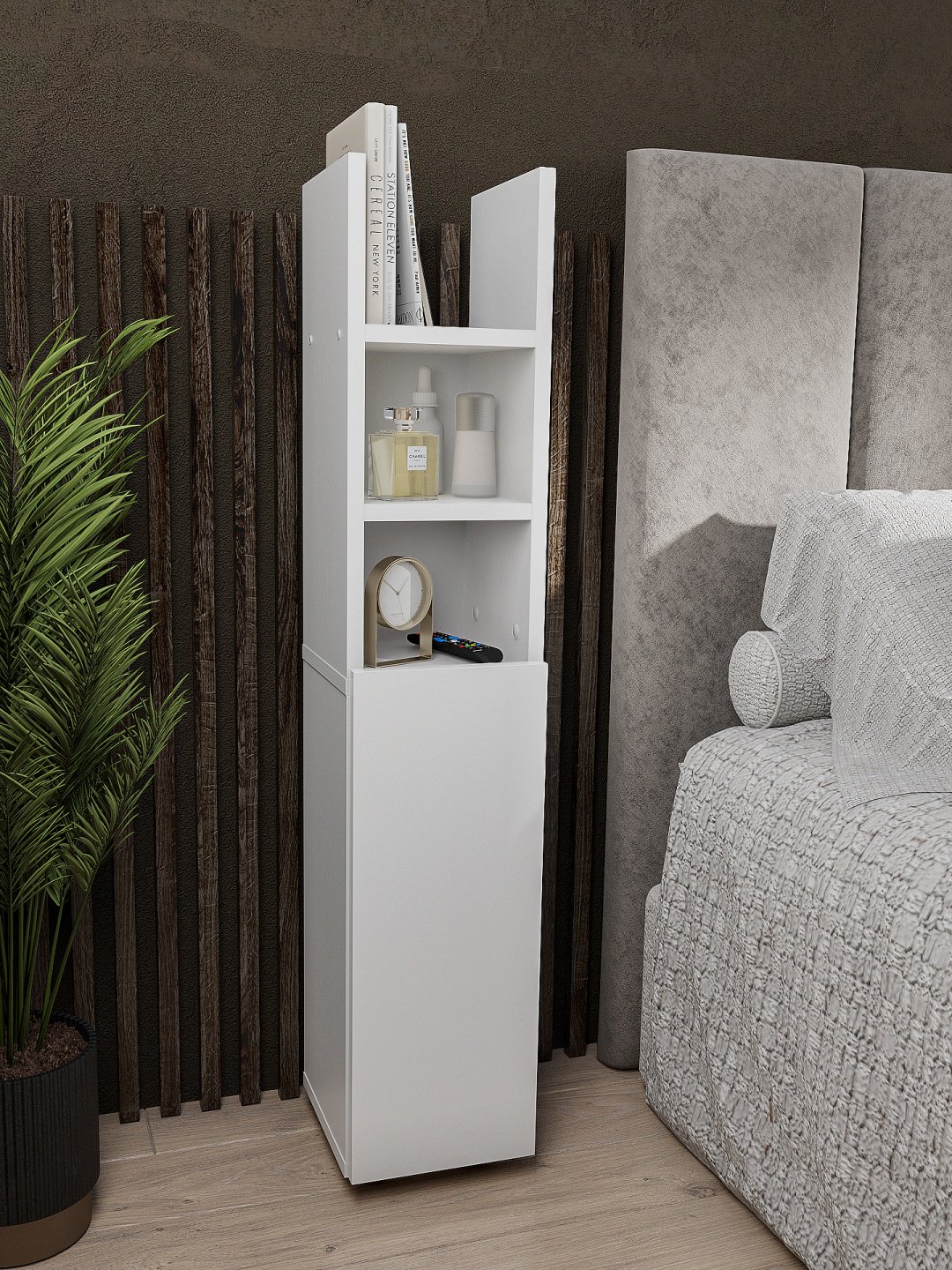 Шкаф-пенал напольный SV 00-00112847, 20.6x22.2x101.9 см, белый