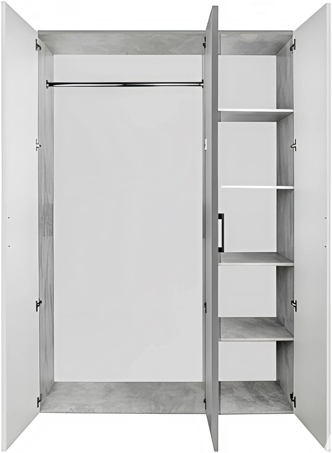 Распашной шкаф ШК 12, 120.1x190.5х46.6 см, белый, светло серый купить,NaN