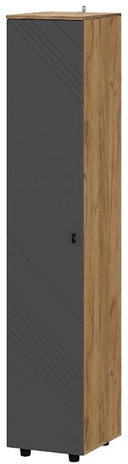 Шкаф-пенал ZETA Байкал, 46.4x210.6х40 см, графит, коричневый купить,NaN