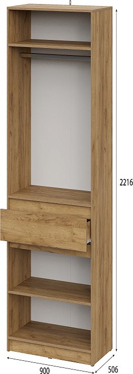 Распашной шкаф SV Авиньон, 90x221.6х50.6 см, графит, коричневый купить,NaN
