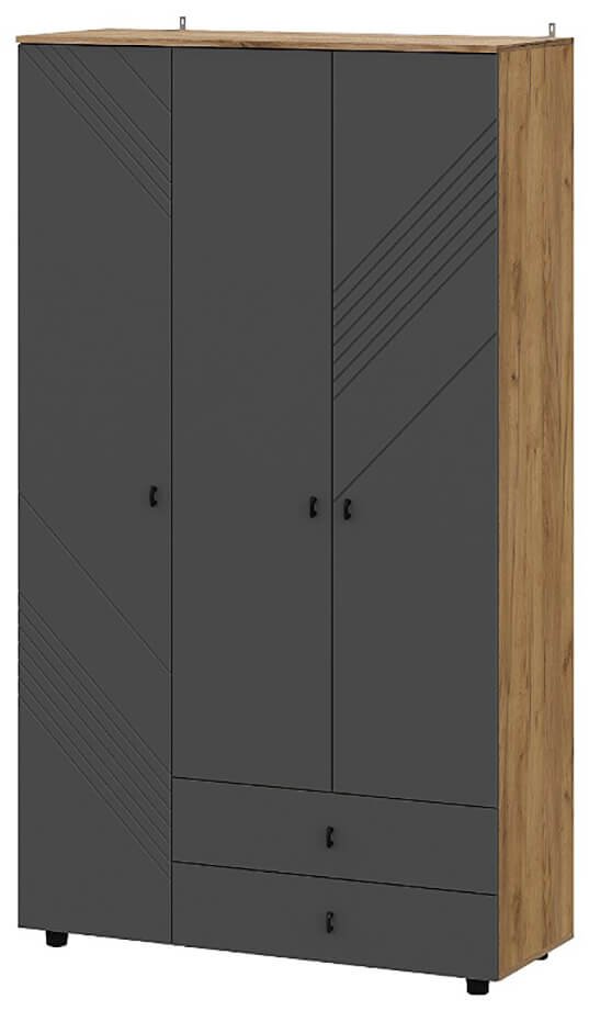 Распашной шкаф Байкал, 120x210.6х46.4 см, графит, коричневый купить,NaN