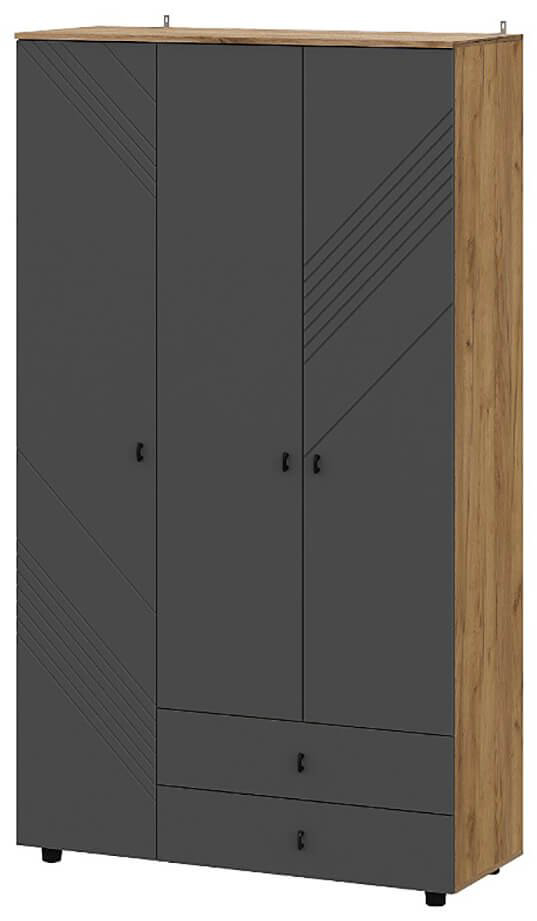 Распашной шкаф Байкал, 120x210.6х46.4 см, графит, коричневый купить,NaN