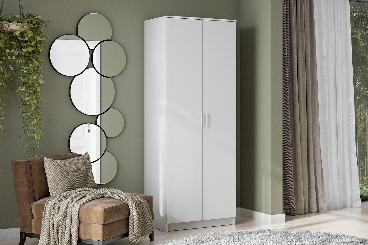 Распашной шкаф SV ШК 2, 80x210х51 см, белый купить,NaN