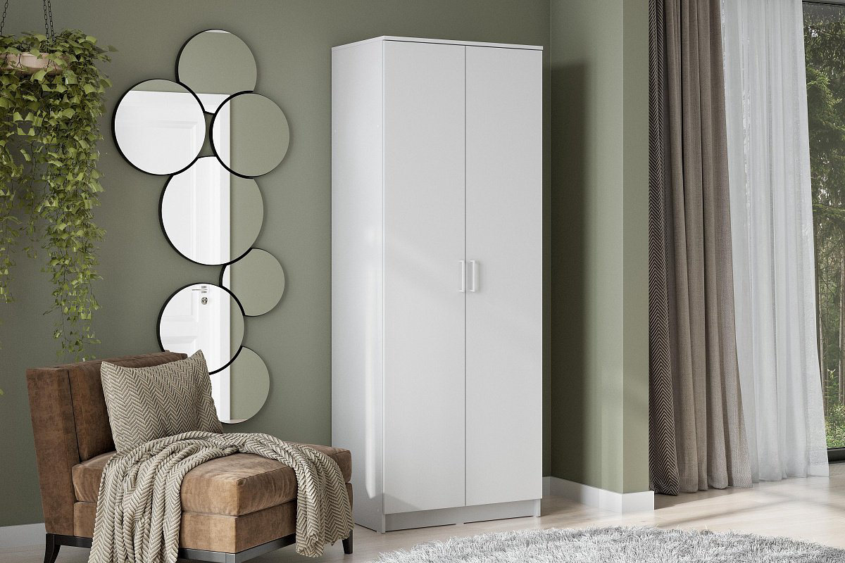 Распашной шкаф SV ШК 2, 80x210х51 см, белый купить,NaN