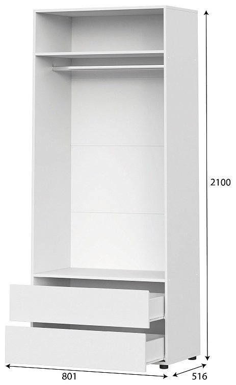 Распашной шкаф SV Токио, 80.1x210х51.6 см, белый купить,NaN