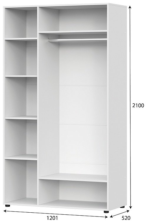 Распашной шкаф SV Токио, 120.1x210х52 см, белый купить,NaN