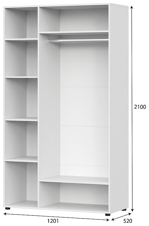 Распашной шкаф SV Токио, 120.1x210х52 см, белый купить,NaN