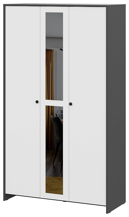 Распашной шкаф SV Дольче, 120.1x209.4х50 см, белый, графит купить,NaN