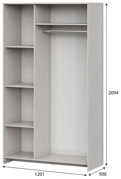 Распашной шкаф SV МСП 1, 120.1x209.4х50 см, бежевый купить,NaN
