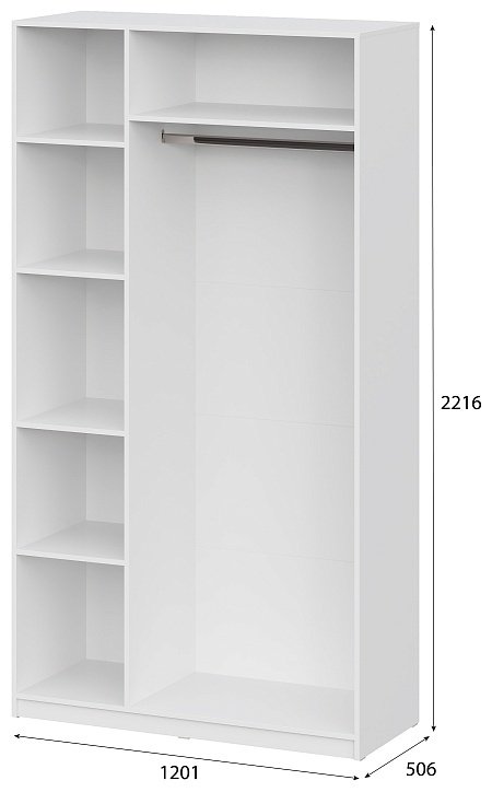 Распашной шкаф SV ШК 5, 120.1x221.6х50.6 см, белый купить,NaN