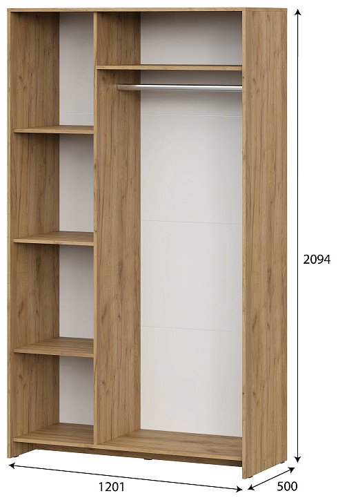 Распашной шкаф SV МСП 1, 120.1x209.4х50 см, коричневый, серый купить,NaN