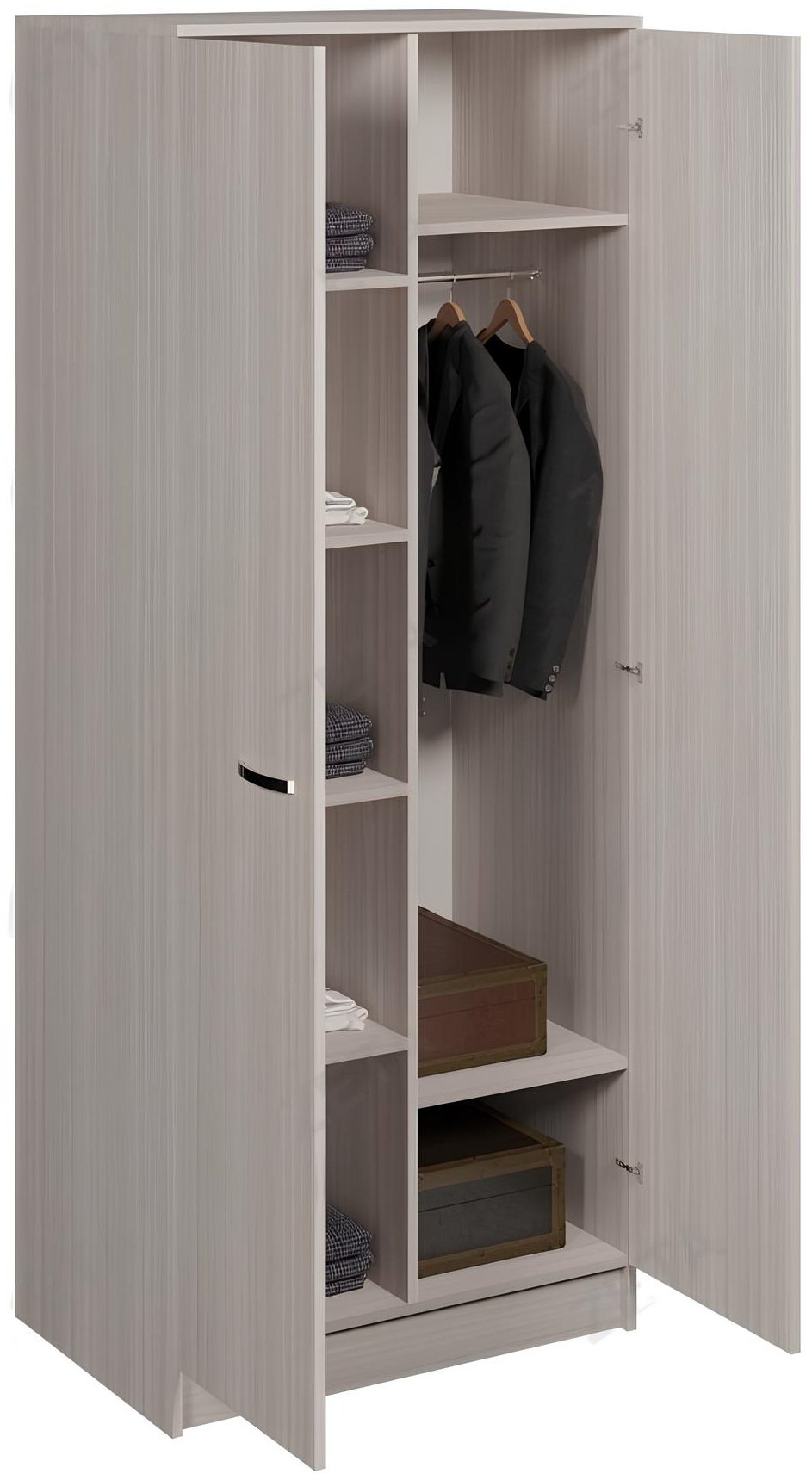 Распашной шкаф Кул-125.1, 80x200х50 см, светло-коричневый купить,NaN