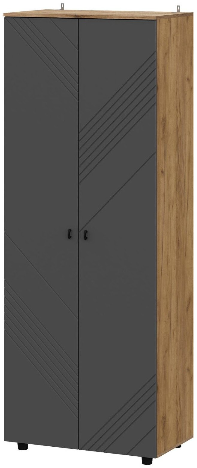 Распашной шкаф ZETA Байкал, 80x210.6х46.4 см, графит, коричневый купить,NaN