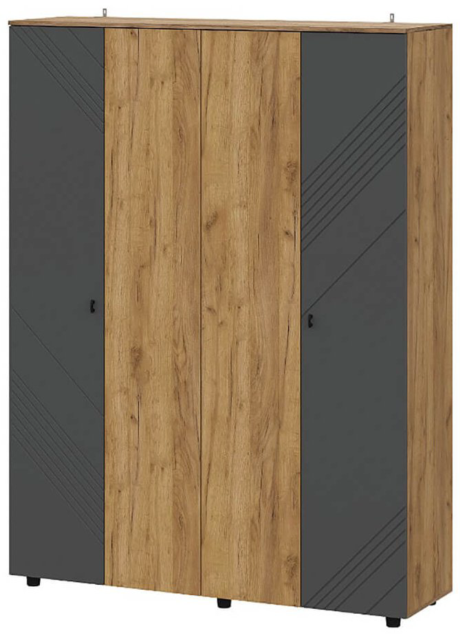 Распашной шкаф Байкал, 158.4x210.6х46.4 см, графит, коричневый купить,NaN