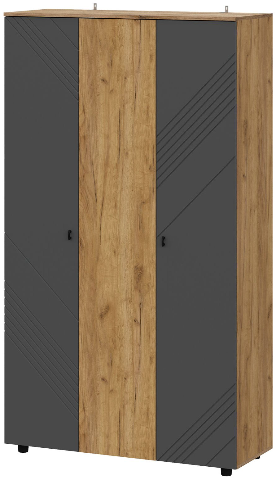 Распашной шкаф ZETA Байкал, 120x210.6х46.4 см, графит, коричневый купить,NaN
