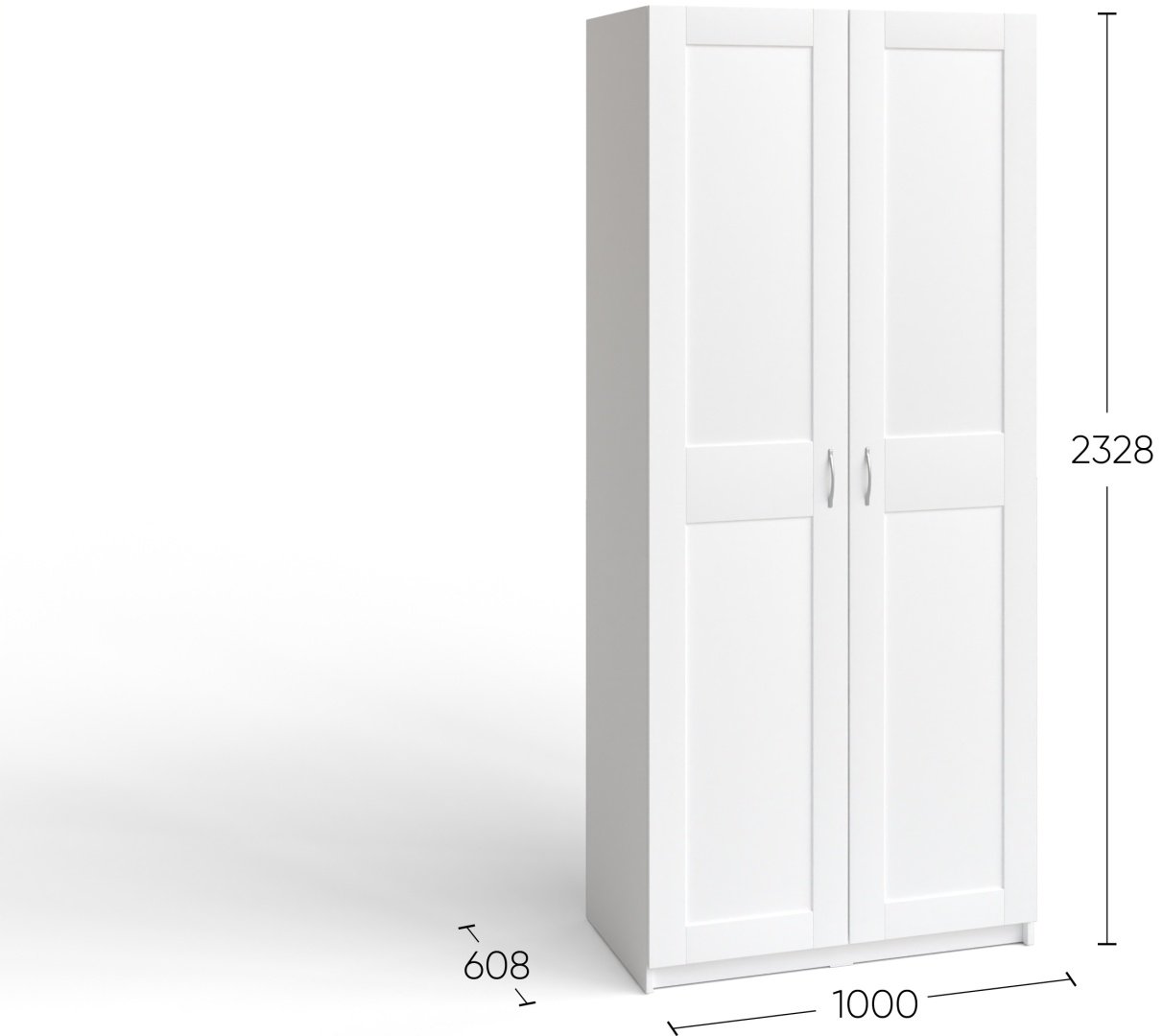 Распашной шкаф МАКС-1, 100x233х61 см, белый купить,NaN