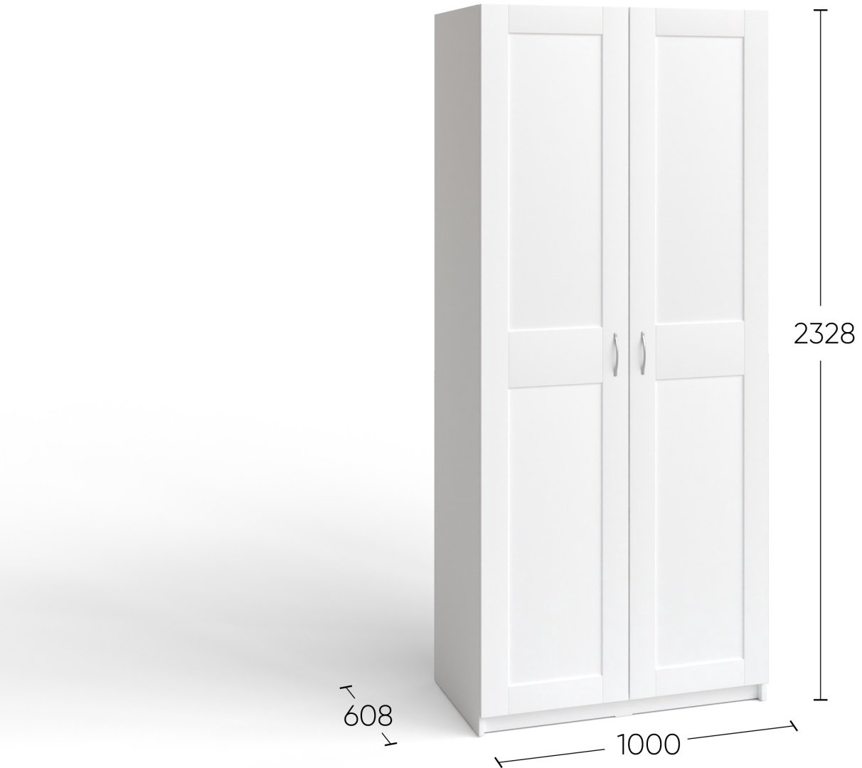 Распашной шкаф МАКС-1, 100x233х61 см, белый купить,NaN