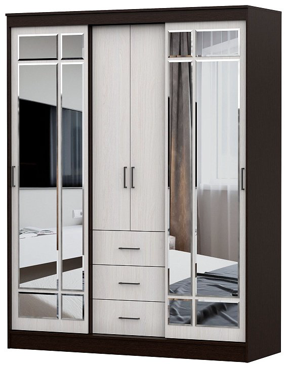 Шкаф-купе SV ШКП 1, 170.1x220х59.4 см, бежевый, темно-коричневый купить,NaN