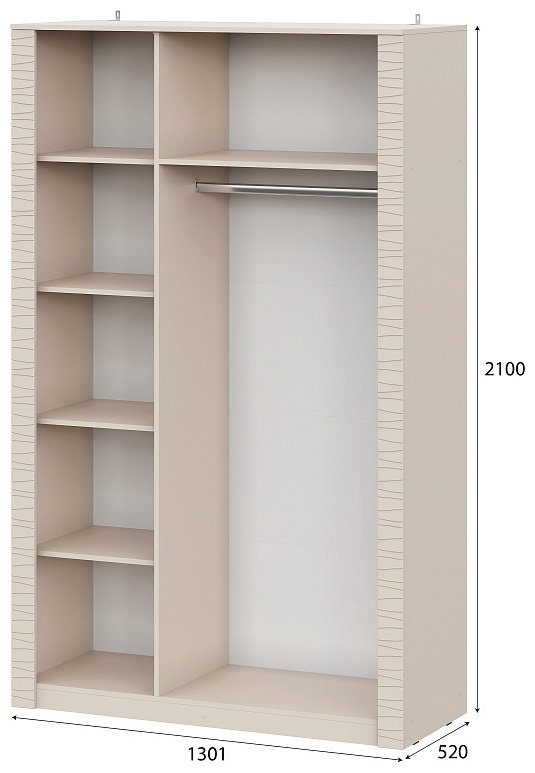 Распашной шкаф СВ Мебель Калипсо, 130.1x210х52 см, бежевый купить,NaN
