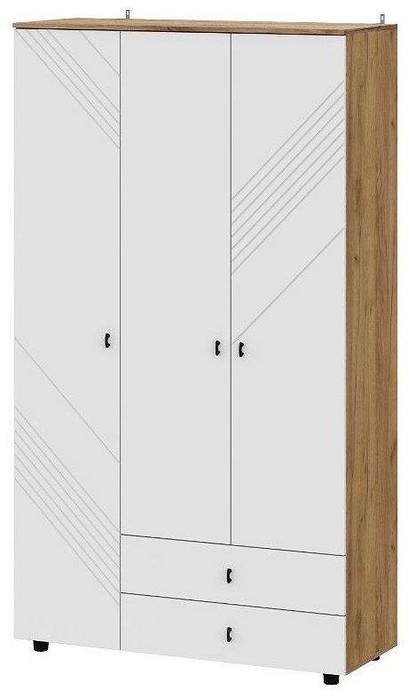 Распашной шкаф ZETA Байкал 6153, 120x210.6х46.4 см, белый, коричневый купить,NaN
