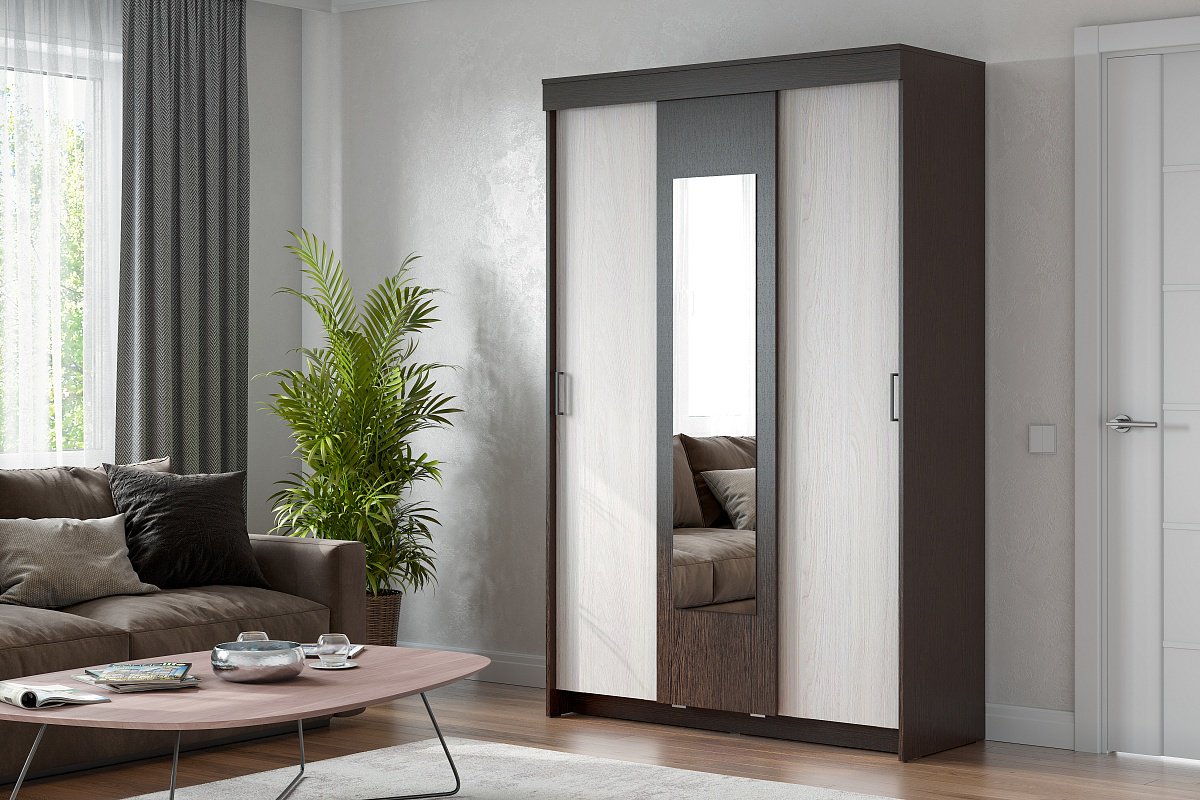Шкаф-купе SV ШКП 2, 130x201х50 см, темно-коричневый купить,NaN