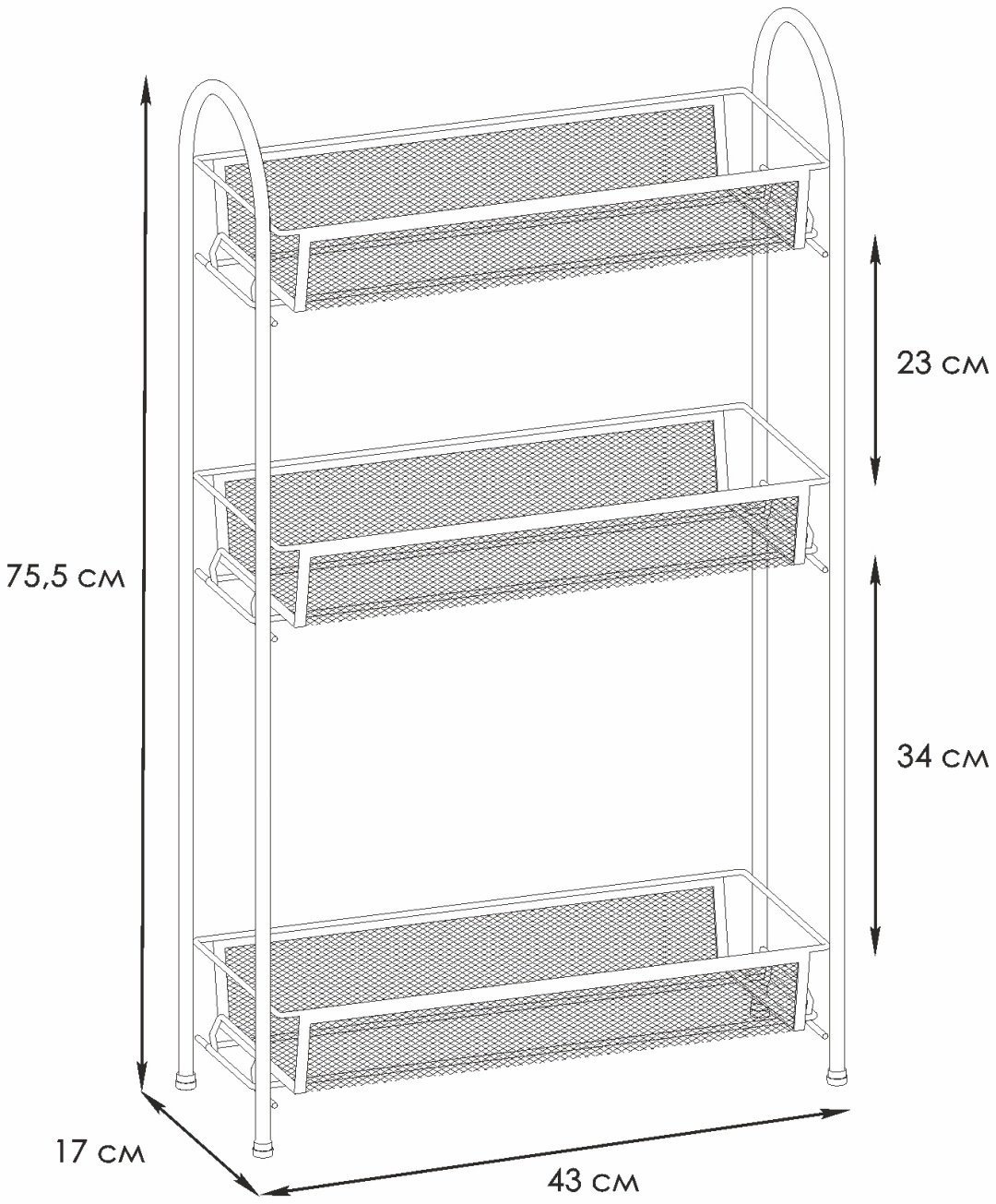 Этажерка универсальная ЗМИ Ладья 13 Э 399С 43x17x75.5 см, ЛДСП купить,NaN